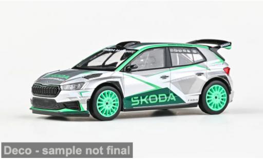 Miniature Skoda Fabia IV RS Rallye2 verte/blanche 2022 Motorsport Design 2023 1/43 Abrex