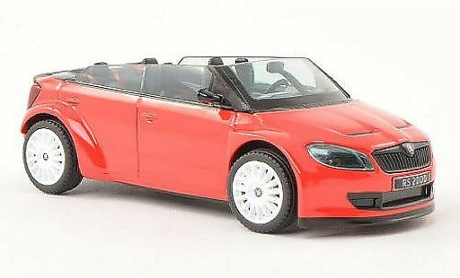 Skoda Fabia Concept Car 1/43 Abrex 2000 rouge avec blancheen Felgen miniature