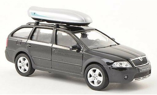 Skoda Octavia Combi 1/43 Abrex Scout noire avec toitbox miniature