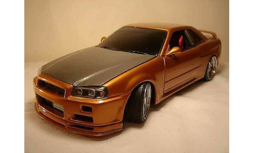 Nissan Skyline R34 1/18 Autoart orange carbon kit nos miniature