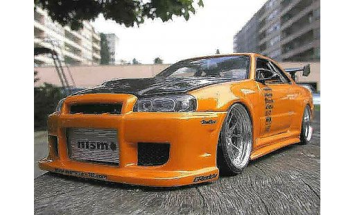 Nissan Skyline R34 1/18 Autoart gt aileron et capot carbone r miniature