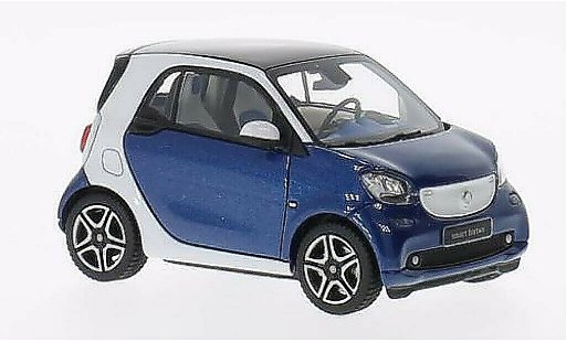 Smart ForTwo Coupe 1/43 Norev blanche/bleu 2014 miniature