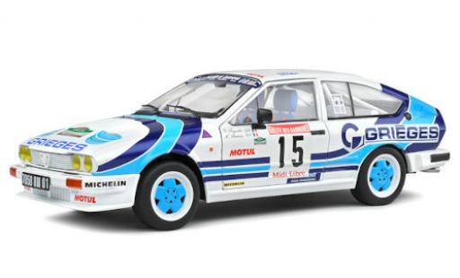 Miniature Alfa Romeo GT 1/18 Solido V6 No.15 Rally des Garrigues 1986 C.Rigollet/M.Bathelot Alfa Romeo GT 1/18 Solido V6 No.15 Rally des Garrigues 1986 C.Rigollet/M.Bathelot miniature