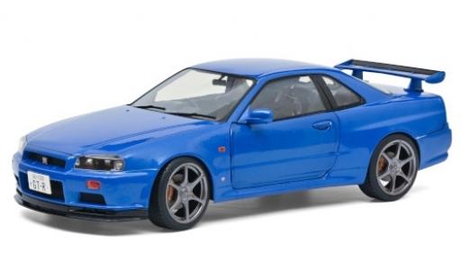 Nissan Skyline 1/18 Solido GT-R (R34) metallise bleue RHD 1999 miniature