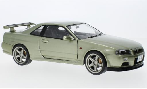 Nissan Skyline 1/18 Solido GT-R (R34) metallise la chaux RHD 1999 miniature