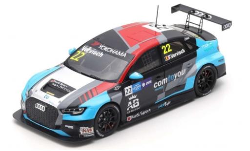 Miniature Audi RS3 1/43 Spark LMS No.22 comtoyou Racing WTCR Macau Guia Race 2018 F.Vervisch Audi RS3 1/43 Spark LMS No.22 comtoyou Racing WTCR Macau Guia Race 2018 F.Vervisch miniature