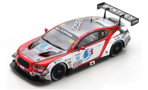 Miniature Bentley Continental 1/43 Spark GT3 RHD No.18 AAS Motorsport Thailand Super Series 2018 L.Vutthikorn/K.Kantadhee Bentley Continental 1/43 Spark GT3 RHD No.18 AAS Motorsport Thailand Super Series 2018 L.Vutthikorn/K.Kantadhee miniature