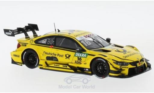 Bmw M4 1/43 Spark DTM No.16 Team RMR Deutsche Post DTM Hockenheim 2017 T.Glock miniature
