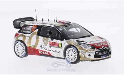 Miniature DS Automobiles DS3 1/43 Spark Citroen WRC No.12 Citroen Total Abu Dhabi WRT Total Rallye Monte-Carlo 2015 M.Ostberg/J.Andersson DS Automobiles DS3 1/43 Spark Citroen WRC No.12 Citroen Total Abu Dhabi WRT Total Rallye Monte-Carlo 2015 M.Ostberg/J.Andersson miniature