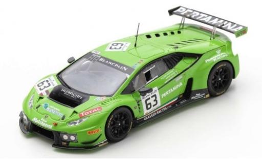 Miniature Lamborghini Huracan 1/43 Spark GT3 No.63 Grasser Racing Team Pertamina 24h Le Mans 2015 G.Venturini/A.Zaugg/M.Bortolotti Lamborghini Huracan 1/43 Spark GT3 No.63 Grasser Racing Team Pertamina 24h Le Mans 2015 G.Venturini/A.Zaugg/M.Bortolotti miniature