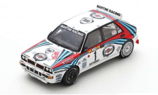 Lancia Delta 1/43 Spark HF Integrale No.1 Martini Racing Martini Racing Rallye-Cross Rally Monte Carlo 1992 J.Kankkunen/J.Piironen miniature