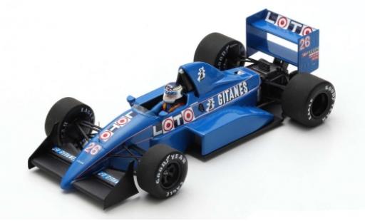 Miniature Ligier JS3 1/43 Spark 1 No.26 Gitanes Formel 1 GP Italien 1988 v�hicule de test S.Johansson Ligier JS3 1/43 Spark 1 No.26 Gitanes Formel 1 GP Italien 1988 v�hicule de test S.Johansson miniature