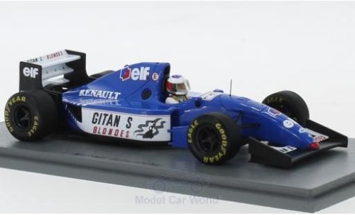 Miniature Ligier JS3 1/43 Spark 9B Gitanes Formel 1 Test Estoril 1994 mit Decals M.Schumacher Ligier JS3 1/43 Spark 9B Gitanes Formel 1 Test Estoril 1994 mit Decals M.Schumacher miniature
