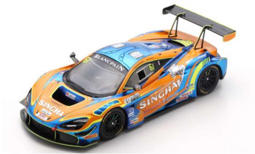 McLaren 720 1/43 Spark S GT3 No.61 ABSSA Motorsport Singha Blancpain GT World Challenge Asia 2019 P.Bhirombhakdi/K.Sawa miniature