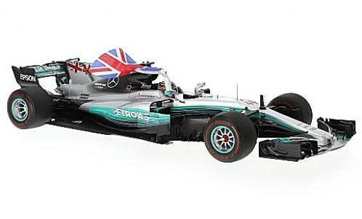 Miniature Mercedes F1 1/18 Spark W08 EQ Power+ No.44 AMG Petronas Team Formel 1 GP Mexico 2017 avec figurine et britische drapeau L.Hamilton Mercedes F1 1/18 Spark W08 EQ Power+ No.44 AMG Petronas Team Formel 1 GP Mexico 2017 avec figurine et britische drapeau L.Hamilton miniature