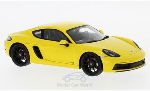 Miniature Porsche Cayman 1/43 Spark 718 GTS jaune 2018 Porsche Cayman 1/43 Spark 718 GTS jaune 2018 miniature