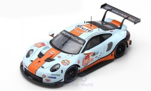 Miniature Porsche 992 RSR 1/43 Spark 911 (991) RSR No.86 Gulf Racing Gulf 24h Le Mans 2019 M.Wainwright/B.Barker/T.Preining Porsche 992 RSR 1/43 Spark 911 (991) RSR No.86 Gulf Racing Gulf 24h Le Mans 2019 M.Wainwright/B.Barker/T.Preining miniature