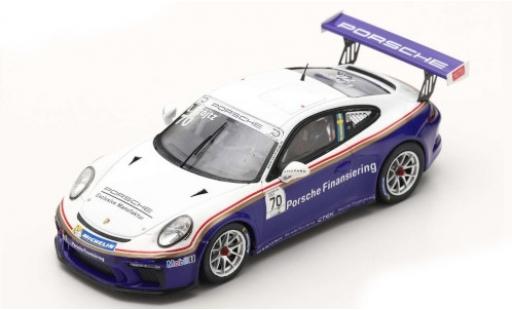 Porsche 991 GT3 Cup 1/43 Spark 911 GT3 Cup (997 II) No.70 Carrera Cup Scandinavia Gellerasen Arena 2018 70th Anniversaire S.Blomqvist miniature