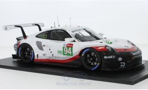 Miniature Porsche 991 RSR 1/18 Spark 911 RSR No.94 GT Team 24h Le Mans 2018 R.Dumas/T.Bernhard/S.Müller Porsche 991 RSR 1/18 Spark 911 RSR No.94 GT Team 24h Le Mans 2018 R.Dumas/T.Bernhard/S.Müller miniature