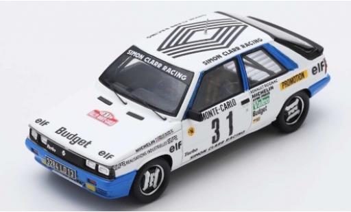 Miniature Renault 11 1/43 Spark Turbo No.31 Simon Clarr Racing Rally Monte Carlo 1985 A.Oreille/S.Oreille Renault 11 1/43 Spark Turbo No.31 Simon Clarr Racing Rally Monte Carlo 1985 A.Oreille/S.Oreille miniature