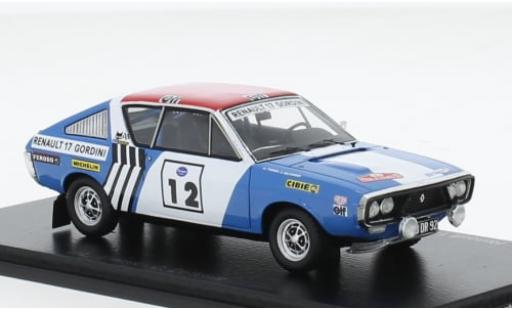 Miniature Renault 17 1/43 Spark No.12 Rallye WM Rallye Press on Regardless 1974 1:43 Renault 17 1/43 Spark No.12 Rallye WM Rallye Press on Regardless 1974 1:43 miniature