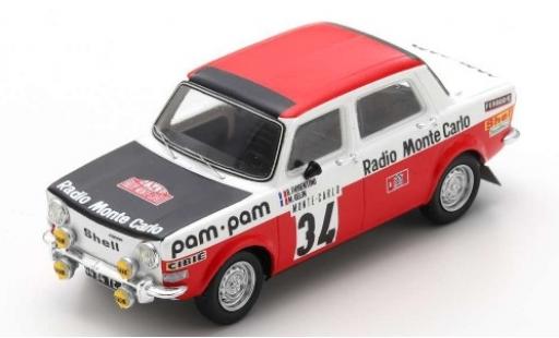 Miniature Simca 1000 1/43 Spark Rallye 2 No.34 Paul Watson Racing Organisation Radio Monte Carlo Rally Monte Carlo 1973 B.Fiorentino/M.Gelin Simca 1000 1/43 Spark Rallye 2 No.34 Paul Watson Racing Organisation Radio Monte Carlo Rally Monte Carlo 1973 B.Fiorentino/M.Gelin miniature