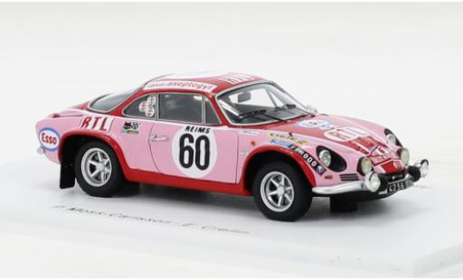 Miniature Alpine A110 1/43 Spark Renault 1800 No.60 Rallye Monte Carlo 1972 Alpine A110 1/43 Spark Renault 1800 No.60 Rallye Monte Carlo 1972 miniature