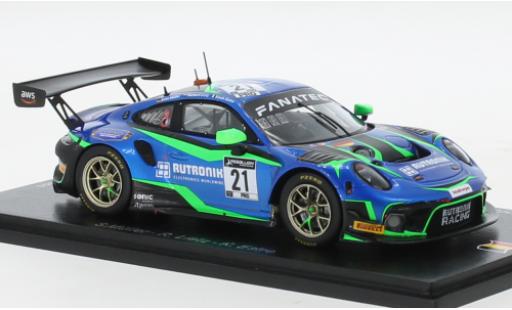 Miniature Porsche 991 GT3 R 1/43 Spark 911  No.21 Rutronik Racing 24h Spa 2021 Porsche 991 GT3 R 1/43 Spark 911  No.21 Rutronik Racing 24h Spa 2021 miniature