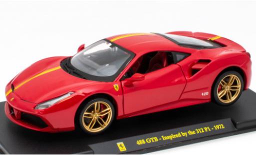 Miniature Ferrari 488 1/24 SpecialC GTB rouge/jaune Inspired by the 312 P1 (1972) Ferrari 488 1/24 SpecialC GTB rouge/jaune Inspired by the 312 P1 (1972) miniature