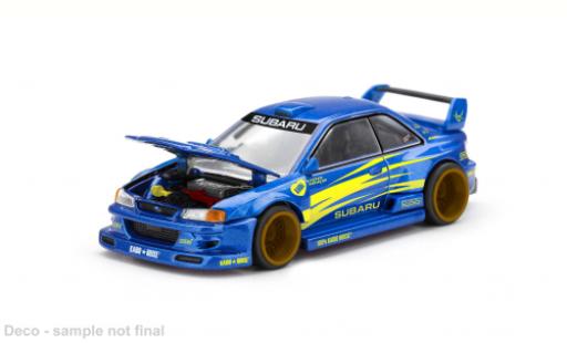 Subaru Impreza 1/64 Mini GT WRX STi bleue/jaune 1998 1:64 miniature