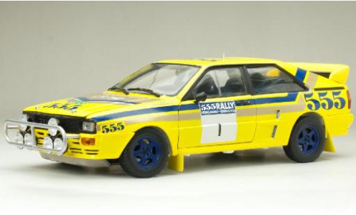 Miniature Audi Quattro 1/18 Sun Star A2 No.1 555 Rally Hong Kong-Peking 1986 y compris les Decals S.Blomqvist/B.Berglund Audi Quattro 1/18 Sun Star A2 No.1 555 Rally Hong Kong-Peking 1986 y compris les Decals S.Blomqvist/B.Berglund miniature