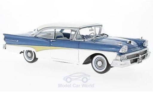 Miniature Ford Fairline 1958 1/18 Sun Star Failane 500 HardTop metallise bleue/blanche 1958 Around The World Ford Fairline 1958 1/18 Sun Star Failane 500 HardTop metallise bleue/blanche 1958 Around The World miniature