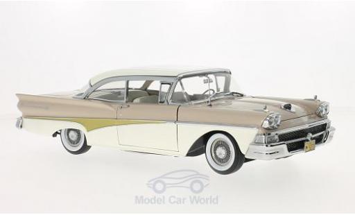 Miniature Ford Fairline 1/18 Sun Star 500 HardTop beige/blanche Ford Fairline 1/18 Sun Star 500 HardTop beige/blanche miniature