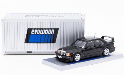 Mercedes 190 1/64 Tarmac Works E 2.5-16 Evolution II metallise noire mit Vitrine in Containerdesign miniature