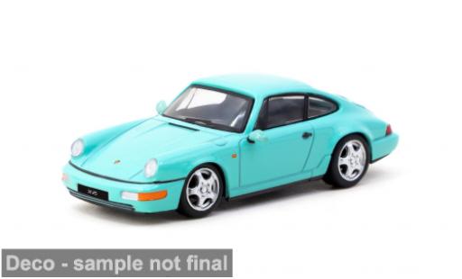 Porsche 964 RS 1/64 Tarmac Works 911  Carrera turquoise 1:64 miniature