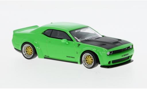 Dodge Challenger 1/64 Tarmac Works SRT Hellcat LB-Works metallise la chaux miniature