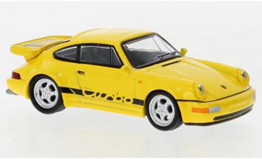 Miniature Porsche 964 Turbo 1/64 Tarmac Works 911  jaune Porsche 964 Turbo 1/64 Tarmac Works 911  jaune miniature