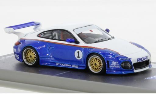 Miniature Porsche 997 1/64 Tarmac Works 911  Old & Nouveau bleu/blanche Porsche 997 1/64 Tarmac Works 911  Old & Nouveau bleu/blanche miniature