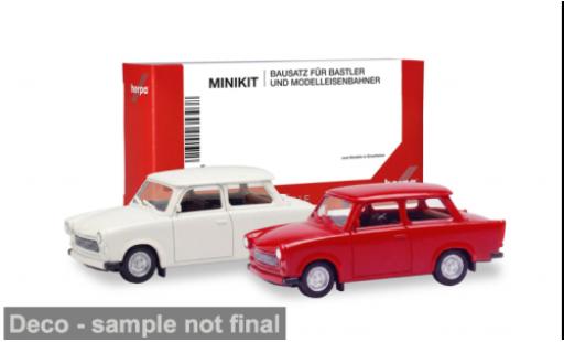 Trabant 601 1/87 Herpa MiniKit blanche/rouge 1:87 miniature