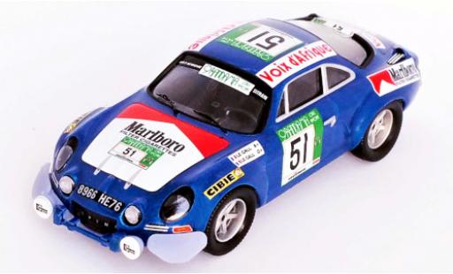 Miniature Alpine A110 1/43 Trofeu Renault No.51 Rallye WM Rallye Bandama 1977 M.Le Gall/Y.Le Gall Alpine A110 1/43 Trofeu Renault No.51 Rallye WM Rallye Bandama 1977 M.Le Gall/Y.Le Gall miniature