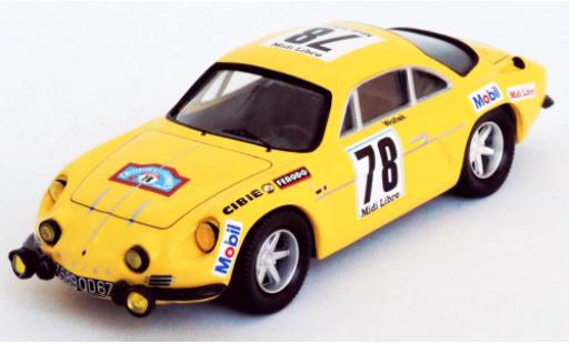 Miniature Alpine A110 1/43 Trofeu Renault No.78 Midi Libre Criterium des Cevennes 1969 B.Wollek/M.Grandrive Alpine A110 1/43 Trofeu Renault No.78 Midi Libre Criterium des Cevennes 1969 B.Wollek/M.Grandrive miniature