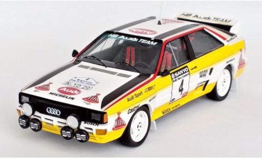 Miniature Audi Quattro 1/43 Trofeu quattro No.4 HB Team HB Rallye WM Rallye Neuseeland 1984 H.Mikkola/A.Hertz Audi Quattro 1/43 Trofeu quattro No.4 HB Team HB Rallye WM Rallye Neuseeland 1984 H.Mikkola/A.Hertz miniature