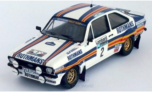 Miniature Ford Escort 1/43 Trofeu MK II RS No.2 Rothmans Rally Team Rothmans Rallye WM RAC Rallye 1981 A.Vatanen/D.Richards Ford Escort 1/43 Trofeu MK II RS No.2 Rothmans Rally Team Rothmans Rallye WM RAC Rallye 1981 A.Vatanen/D.Richards miniature
