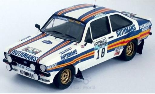 Miniature Ford Escort 1/43 Trofeu MK II RS RHD No.18 Rothmans Rally Team Rothmans Rallye WM RAC Rallye 1981 M.Wilson/T.Harryman Ford Escort 1/43 Trofeu MK II RS RHD No.18 Rothmans Rally Team Rothmans Rallye WM RAC Rallye 1981 M.Wilson/T.Harryman miniature