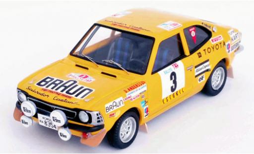 Miniature Toyota Corolla 1/43 Trofeu Levin No.3 VIP Racing Team Braun Rallye WM Rallye Portugal 1974 O.Andersson/A.Hertz Toyota Corolla 1/43 Trofeu Levin No.3 VIP Racing Team Braun Rallye WM Rallye Portugal 1974 O.Andersson/A.Hertz miniature