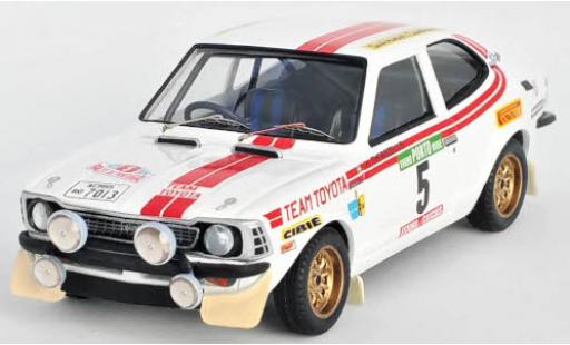 Miniature Toyota Corolla 1/43 Trofeu Levin RHD No.5 Team Rallye WM Rallye Portugal 1975 B.Waldegard/H.Thorszelius Toyota Corolla 1/43 Trofeu Levin RHD No.5 Team Rallye WM Rallye Portugal 1975 B.Waldegard/H.Thorszelius miniature