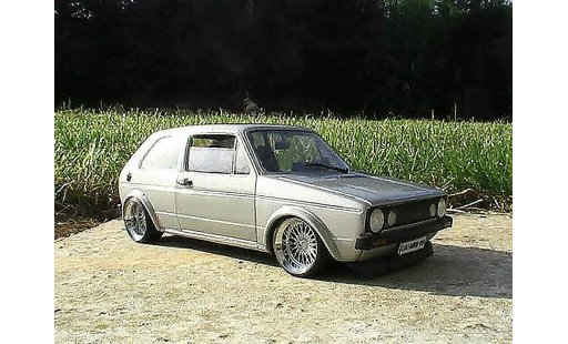Volkswagen Golf GTI 1/18 Solido swap vr6 grise audi jantes a deport miniature