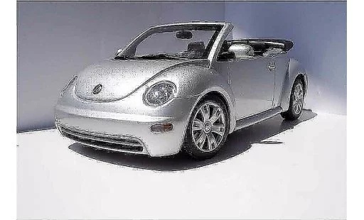 Volkswagen New Beetle Cabriolet 1/18 Burago grise metallisee miniature