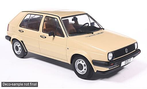 Miniature Volkswagen Golf II beige 1983 1/18 MCG