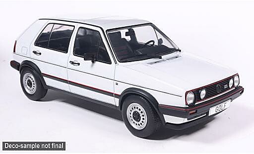 Miniature Volkswagen Golf II GTI blanche 1983 1/18 MCG